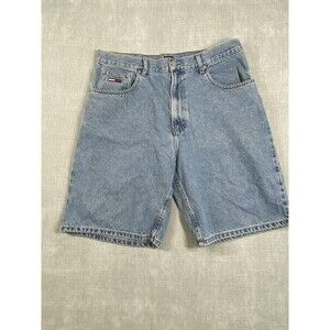 Vintage Tommy Jeans Shorts Mens 36 Blue Denim Classic High Rise Embroidered 90s